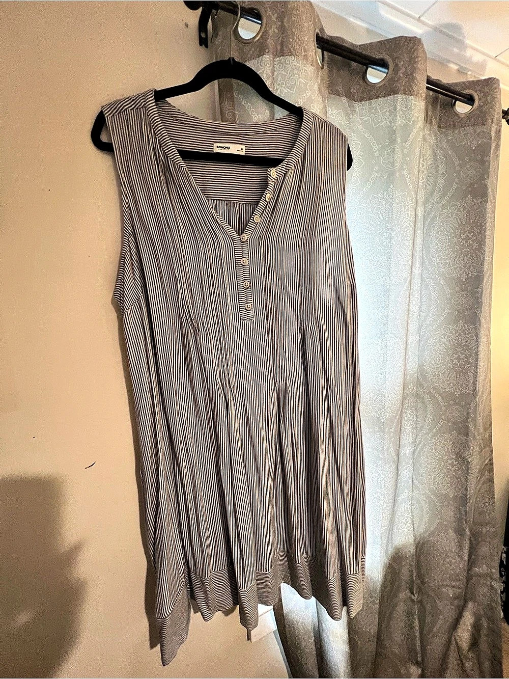 Sonoma Goods For Life Striped Tunic in Black & White Size 2X Like New